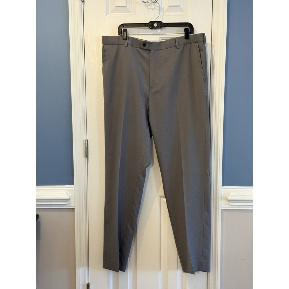 Peter Millar Gray Dress Pants 40 Flat Front Straight Leg Slash Pockets Men